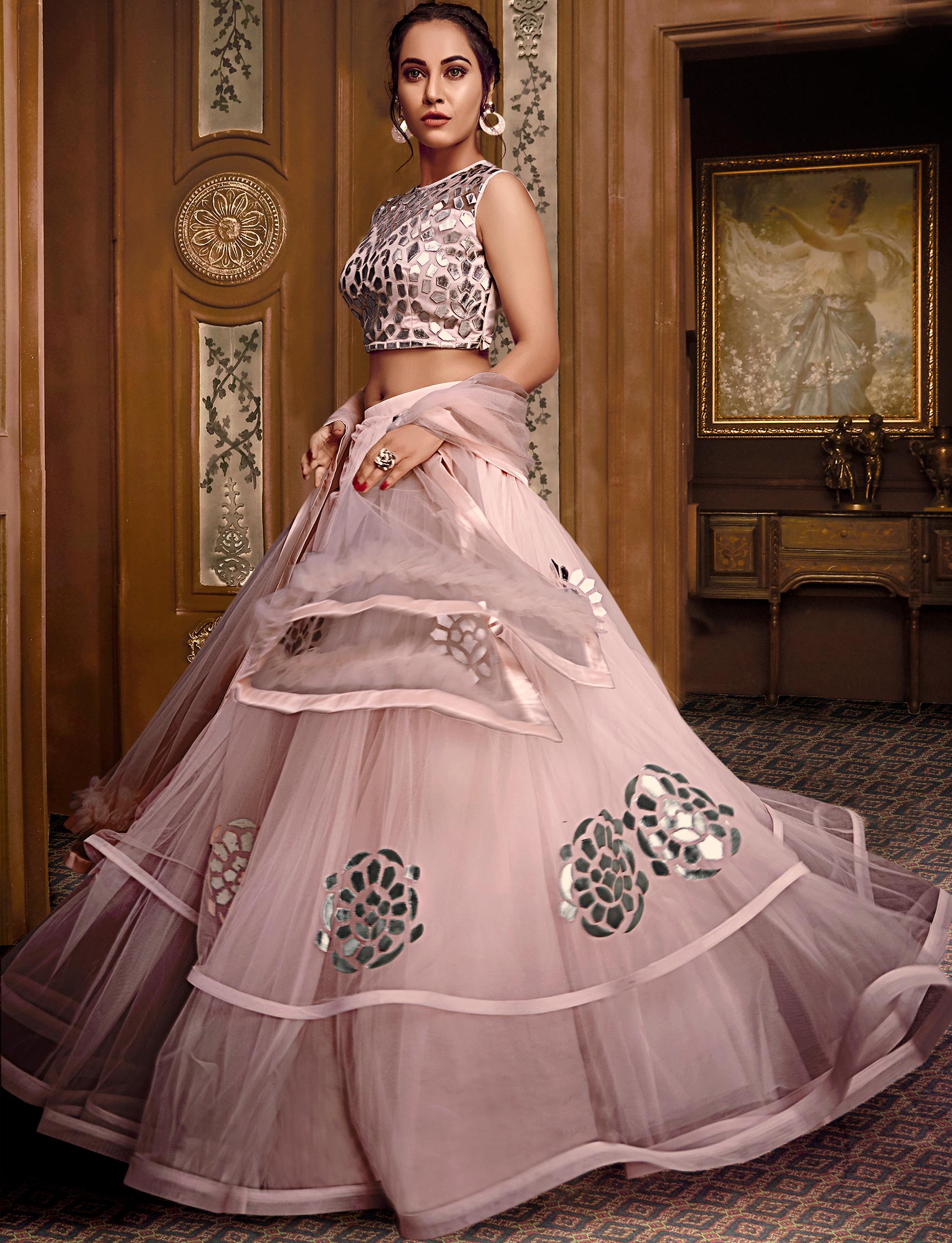 Baby Pink Designer Fancy Party Wear ...